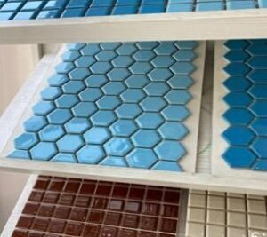Bathroom floor mosaic